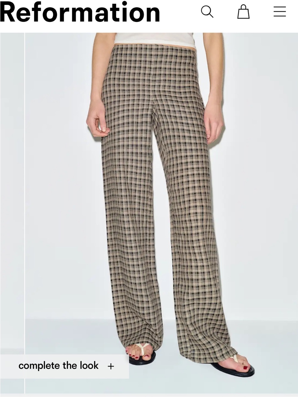 NWT Reformation Vida Linen Low Rise Pants - Picture 5 of 5
